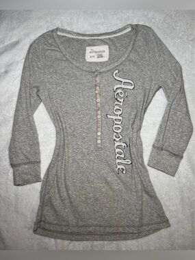 Old Aeropostale Henley 3/4 Length Sleeves XL